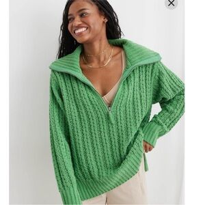 Aerie Cable Quarter Zip